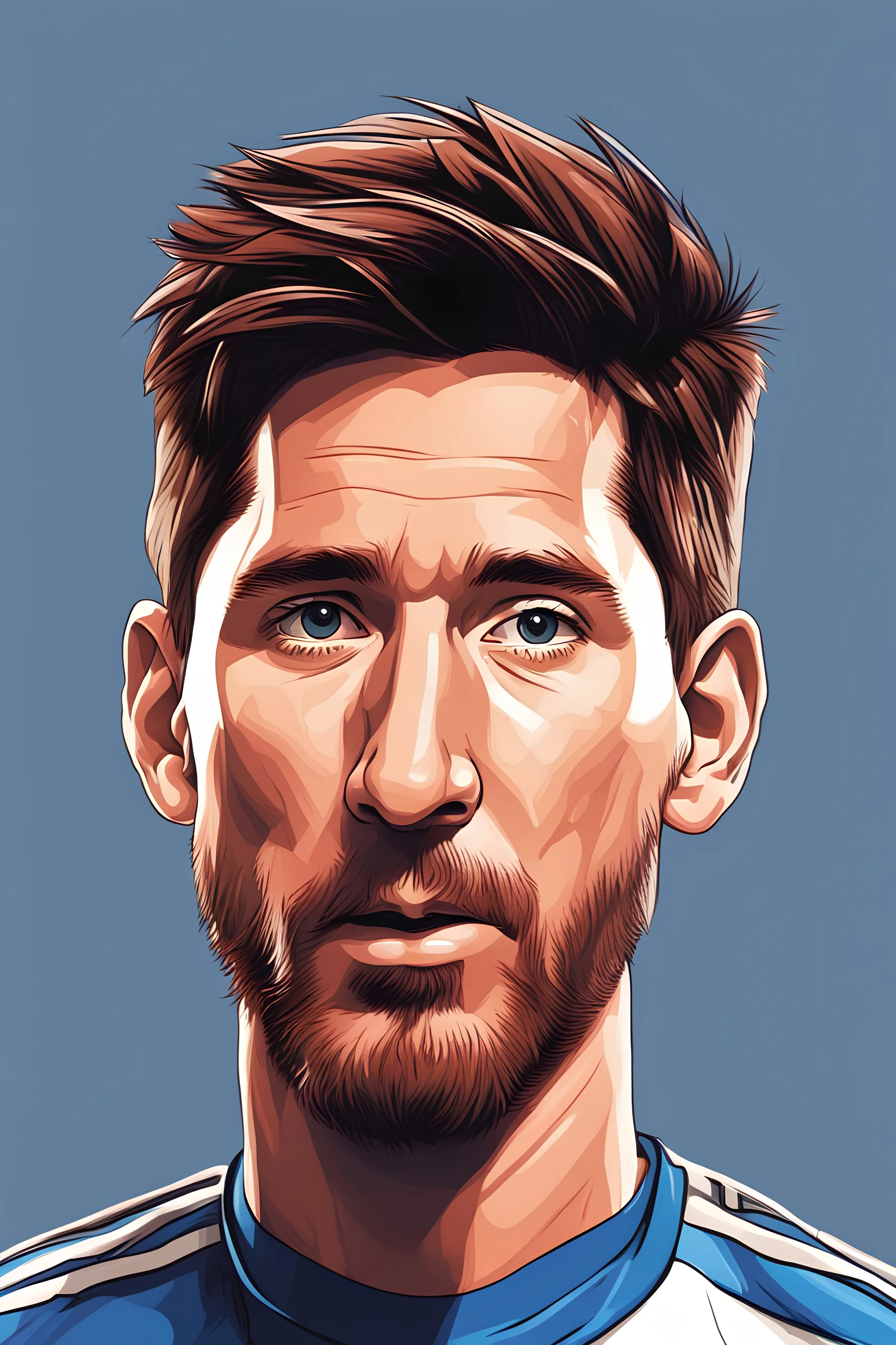 cartoon face of messi facing right