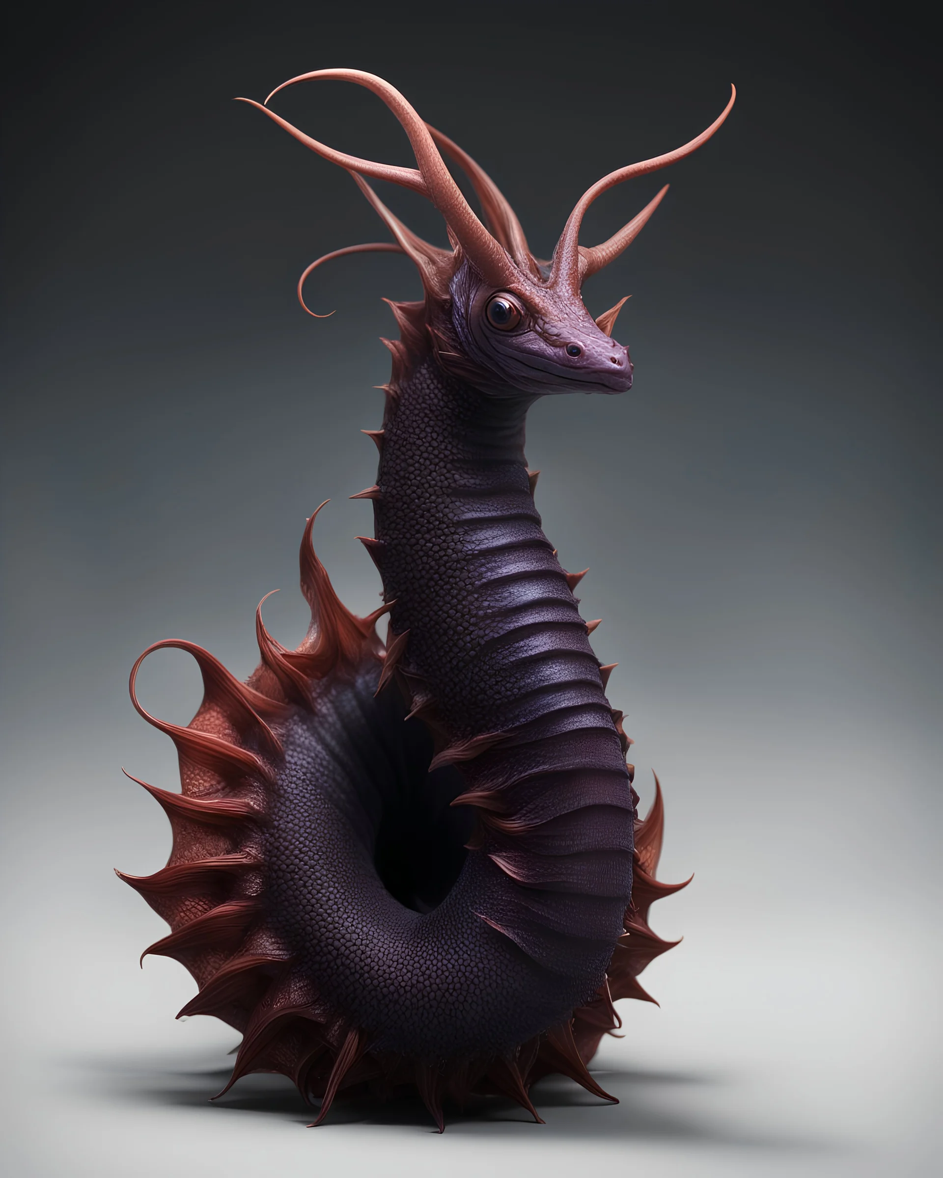 tabletop role-playing miniature of a hallucigenia-velvet-worm-hagfish-hybrid. full body. concept art in the style of william morris dante Gabriel rosetti phillipe druilett. hyperrealism 4K ultra HD unreal engine 5 photorealism.