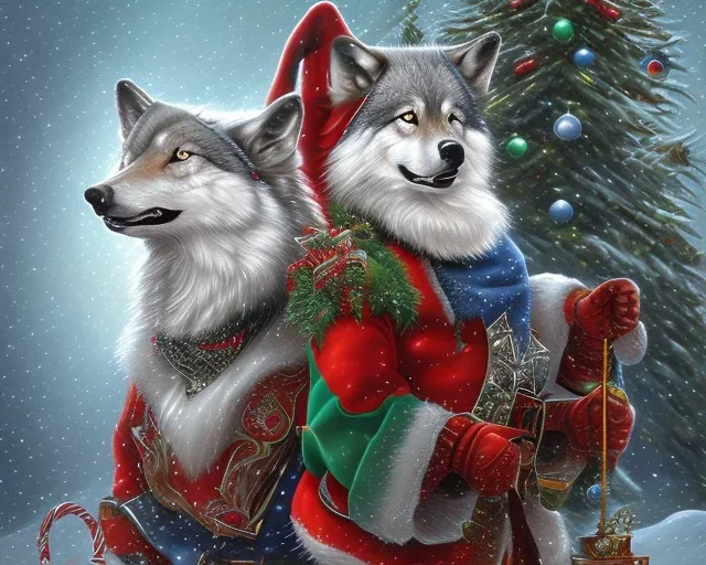 Christmas Wolf Space