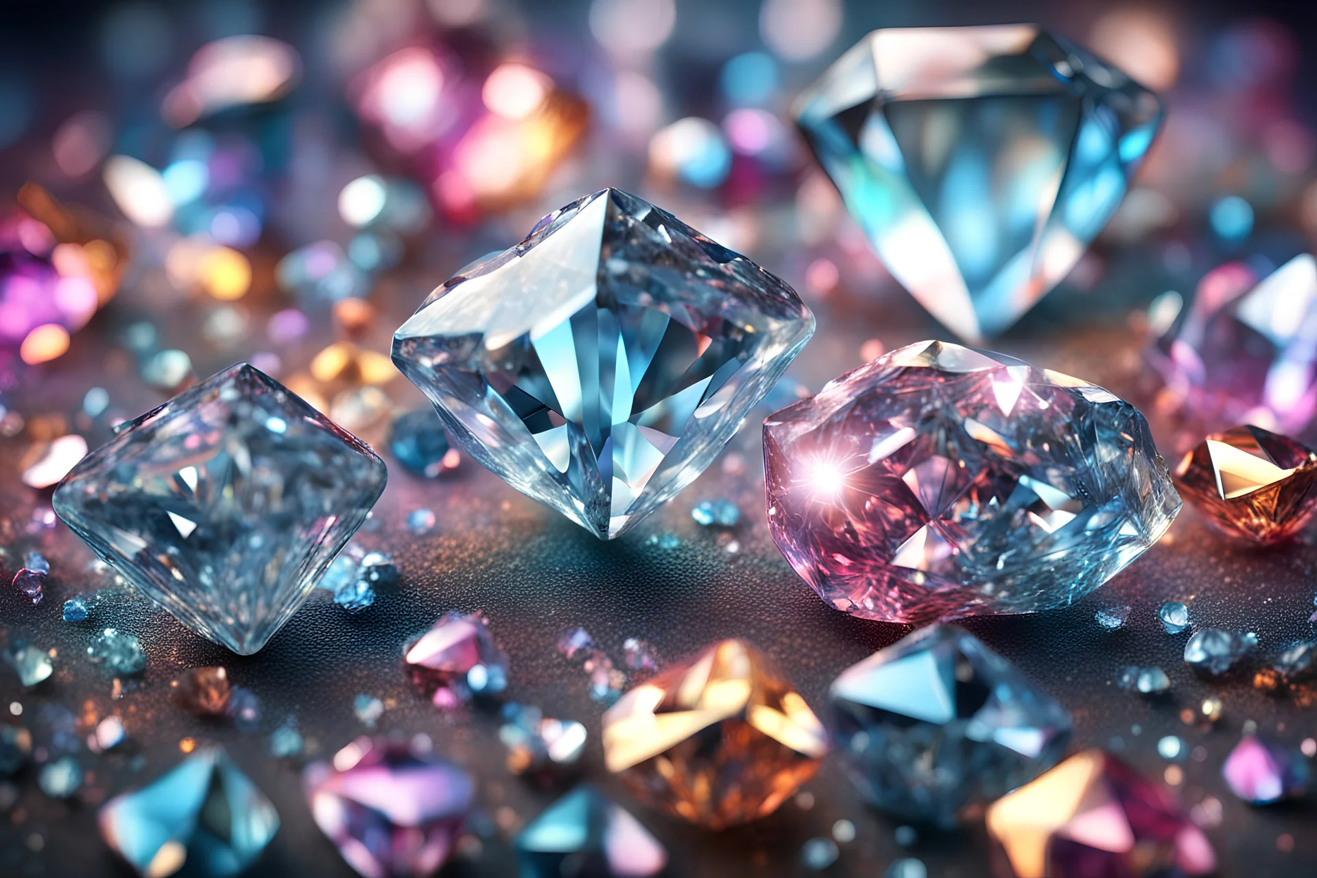 extruded extreme diorama of a colorful illustration of sparkling diamonds wrapped in hjklglhgjhf inside a idrfubj made out of a roewporyufdgh high resolution fine detailed textures fine colors