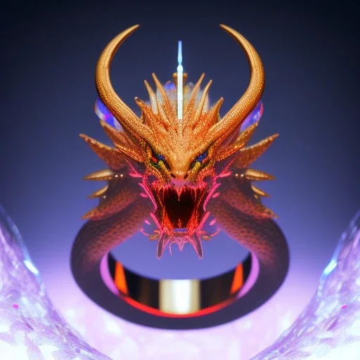 Ring dragon as stone with red diamond eyes, sculpture, hyperphotorealistic, 8k,UHD,macro lens, sharp focus, hyper detail, sparkle, unreal engine 5, neon light, masterpiece, hypermaximalist, inctrate detailed