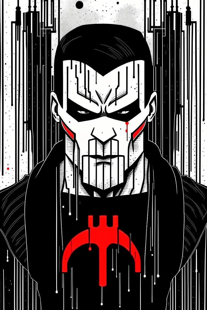 punisher sku;; in the style of Hiroshi Nagai