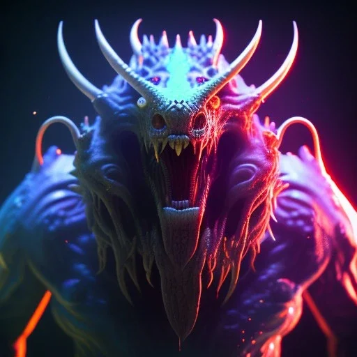 Monster like creature,Ultraviolet dimension, unreal engine 5, 8k resolution, attractive, realistic, ultra detailed