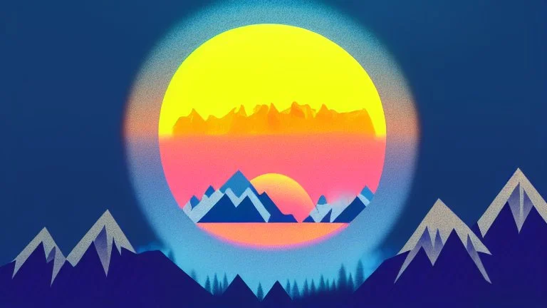 subject=(yeti), background=(mountains, alberta, forest fires, burning), time=(sunset), style=(vaporwave), effect=(smoke, plumes)