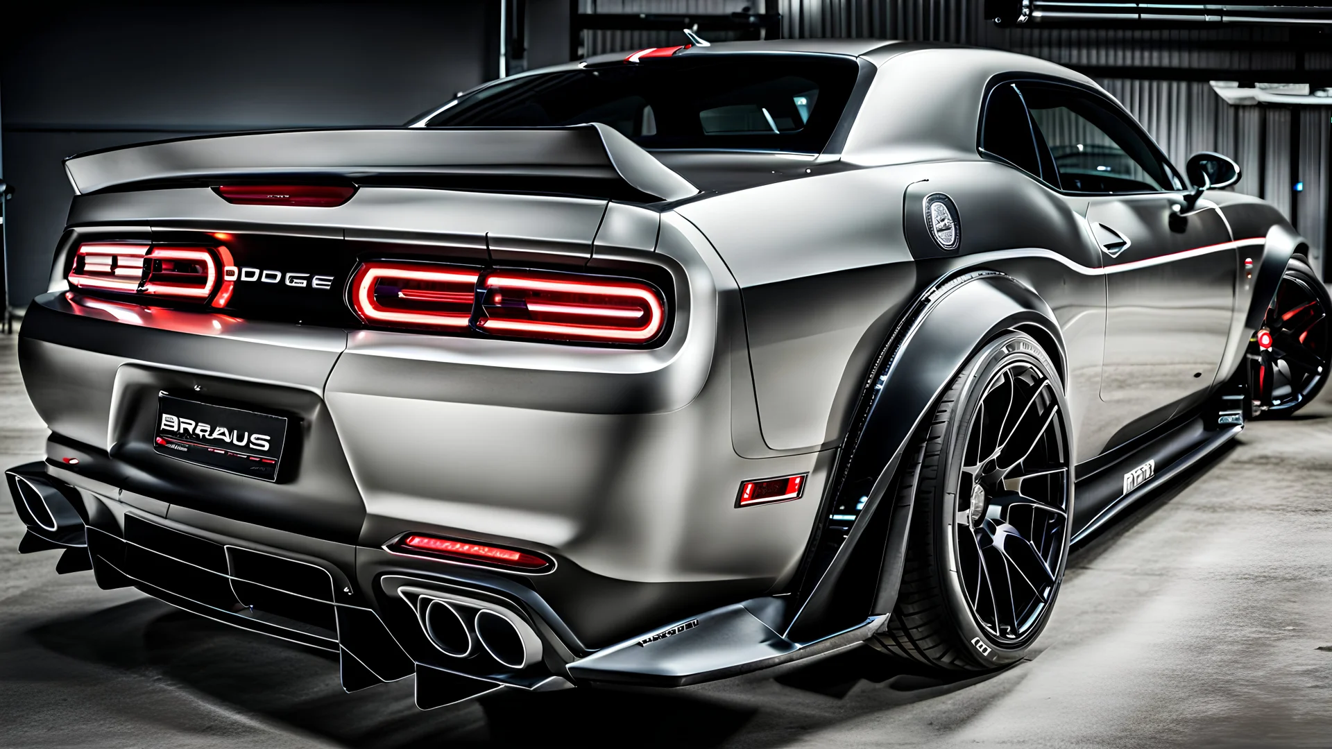 dodge challenger BRABUS ROCKET bodykit, rear view, desktop wallpaper, 4K, Cinematic