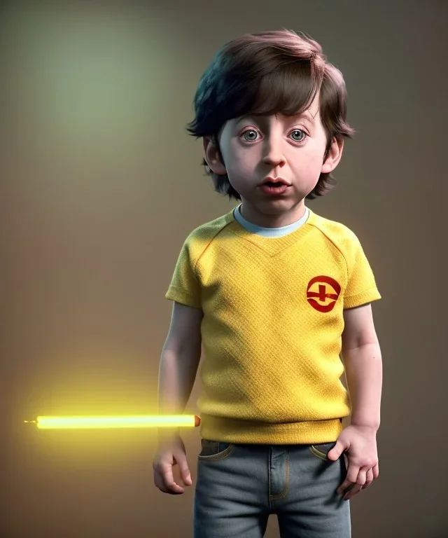 Howard wolowitz toddler, full body, dramatic lighting, angry, hyper realistic,