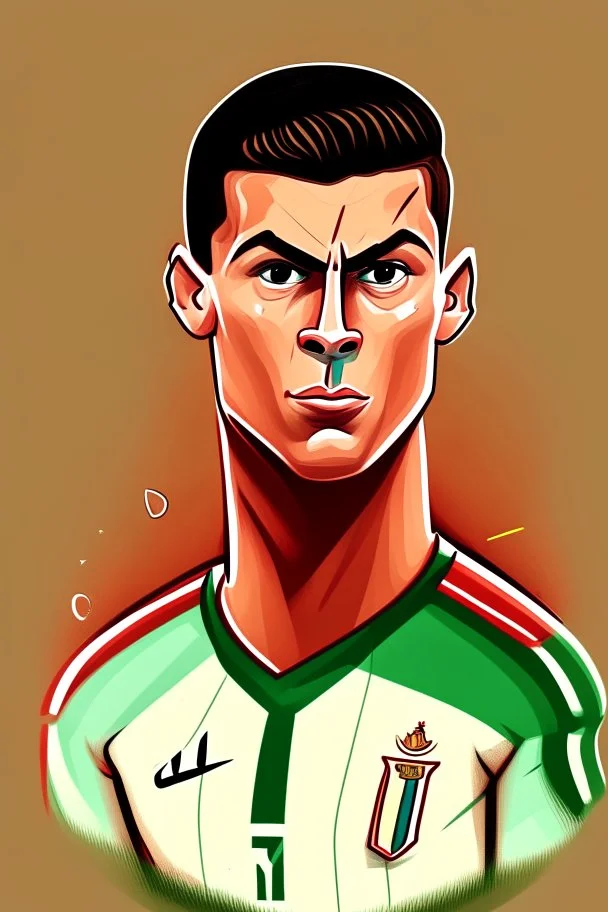 Cristiano Ronaldo Portuguese football player cartoon 2d