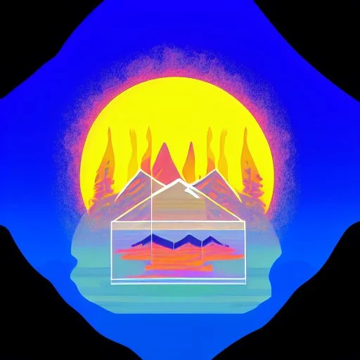 Alberta Fires, VaporWave, icon, forest fires, burning, mountains, wildfire