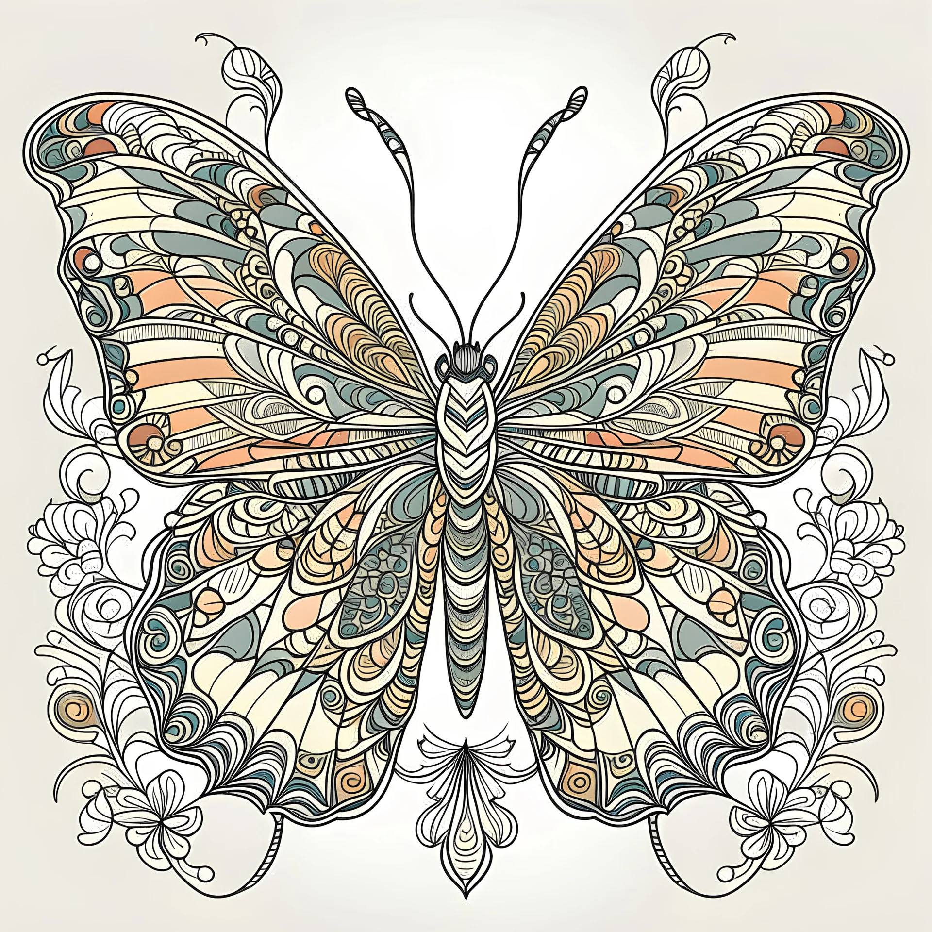 Butterfly coloring book 500