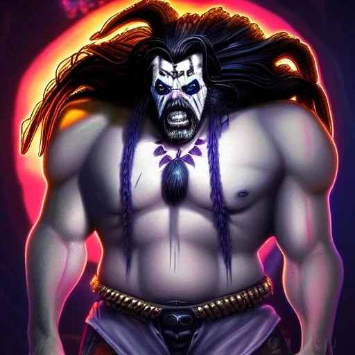 ultra detailed fullbody portrait of LOBO Villain , extremely detailed digital painting, extremely detailed face,crystal clear eyes, in the style of Simon Bisley and robert e howard and pablo oliveira and Ken Kelley and Keith Parkinson ,mystical colors,perfectly centered image, perfect composition, rim light, beautiful lighting,8k, stunning scene, raytracing