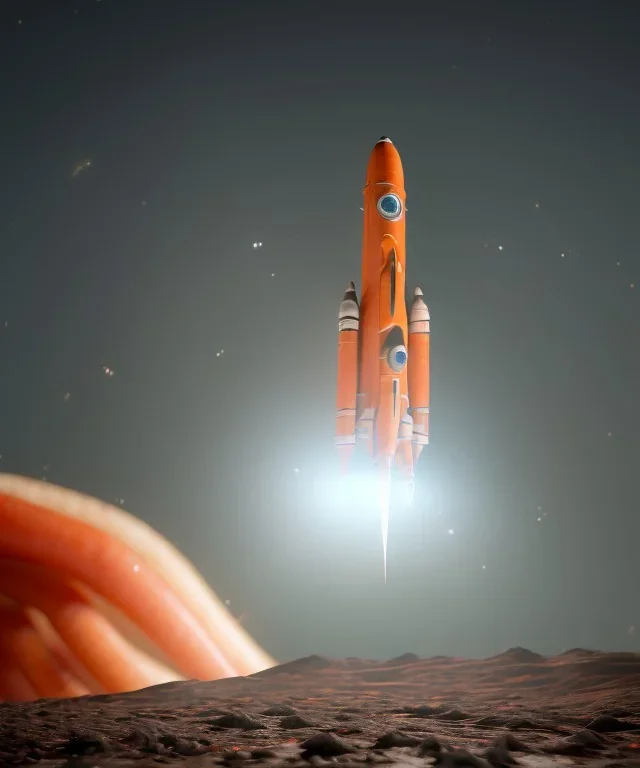 space rocket made of carrots