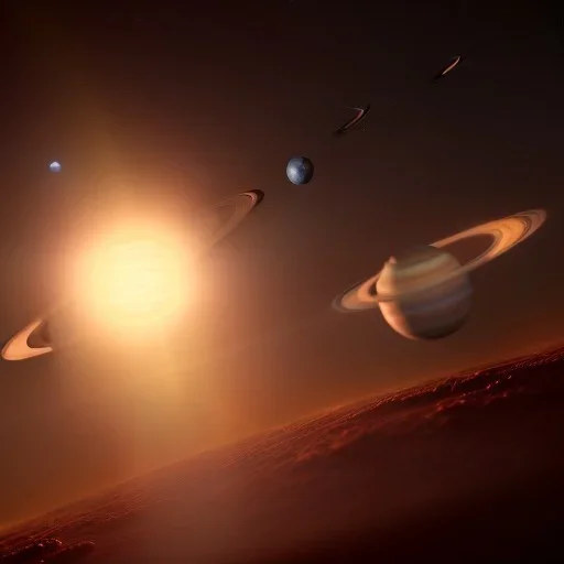 suns surrounded by planets