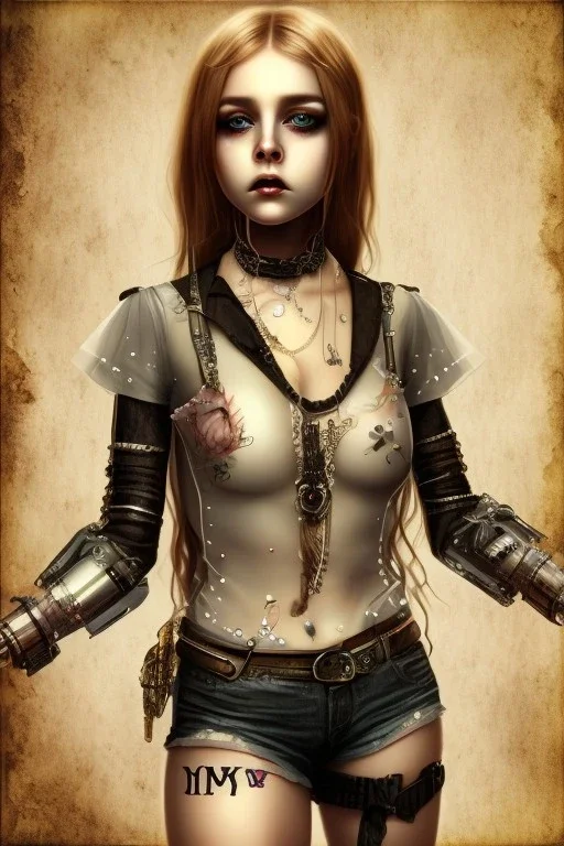 danish singer mø girl Horror cute junk Android, steampunk,