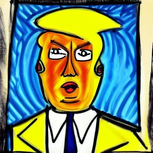 Yellow hair Donald trump Picasso