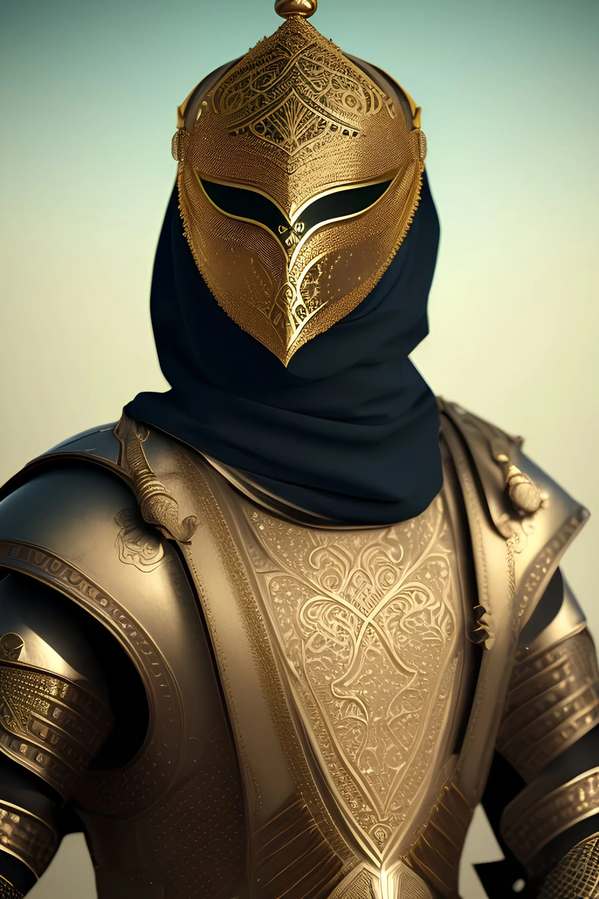 portrait, muslim, masked, full body, armor, 8k resolution