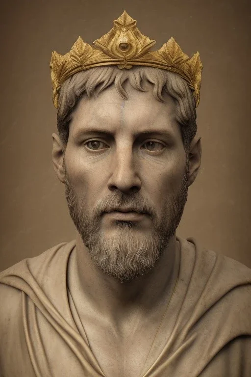 Realistic image, Renaissance sculpture made in marble with gold veins, Lionel messi, gold laurel leaves crown, waist up portrait,marble material, gold ornaments, Renaissance style, sun rays background, epic, celestial, cinematic lighting, God lights, 4k resolution, smooth details, soft lighting, unreal engine 5, art station, substance 3d.