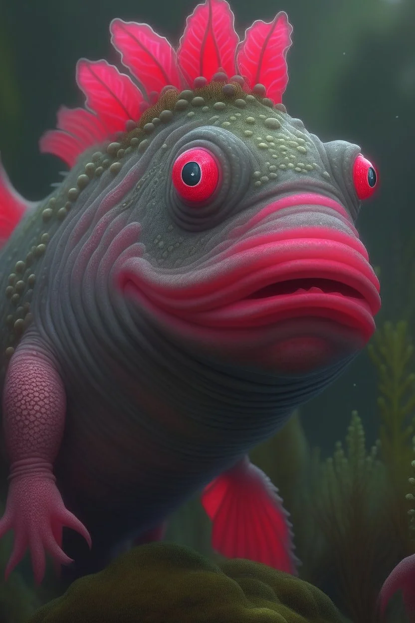 salmon creature , 3d 4k octane render, lifelike, photorealistic, artstation, illustration, smooth, sharp focus, ornate, intricate, complex, highly detailed, digital painting, smooth, art by tom bagshaw, akihiko yosh