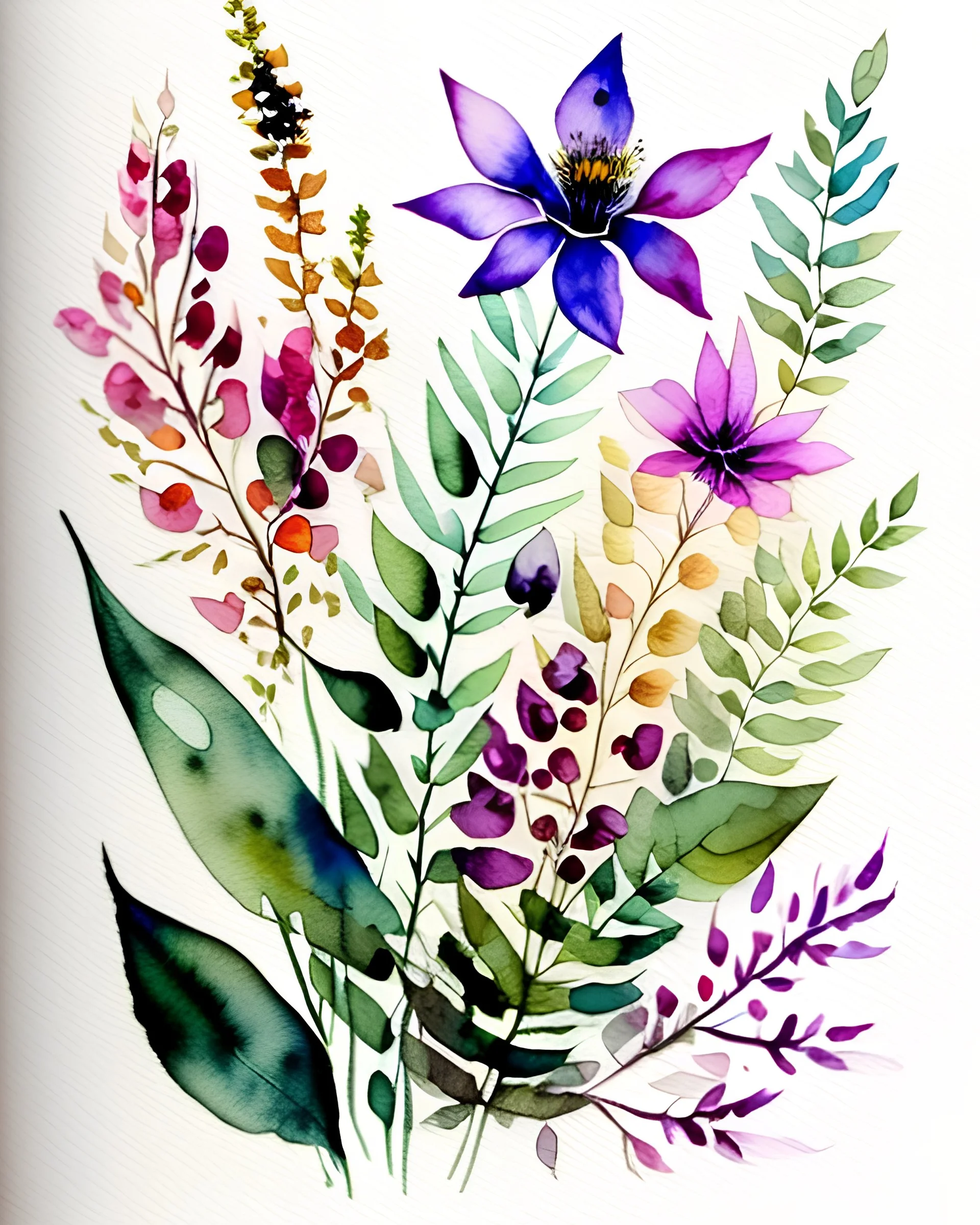 watercolor botanical wildflower art