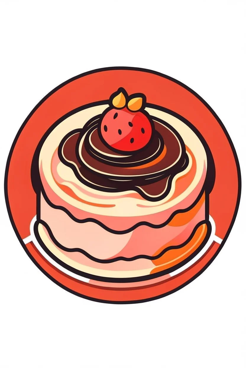 round logo with a cake