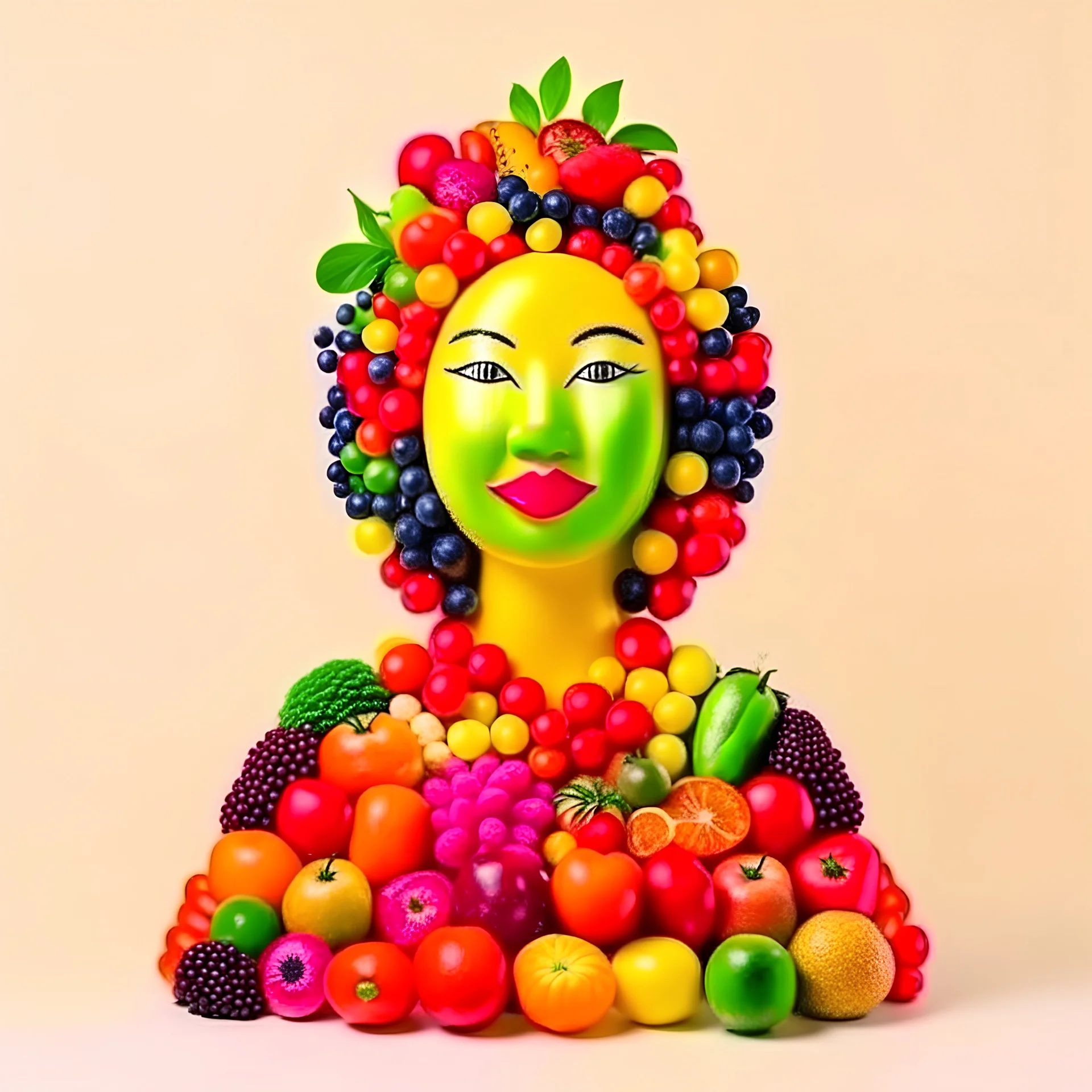 Woman made of fruits and vegetables