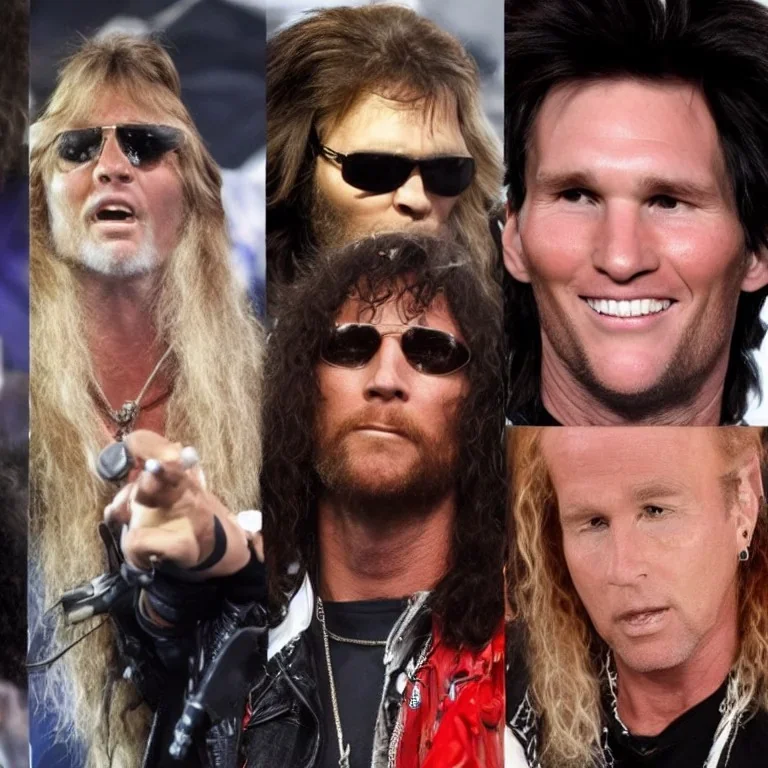 Tom Brady and Jim Morrison and Lionel Messi are in a hair metal band