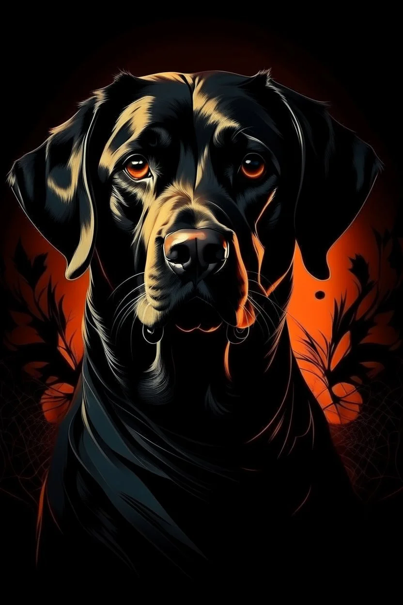 graphic Halloween, black dog