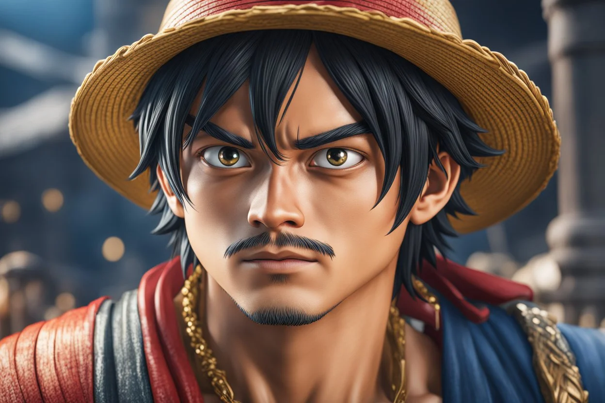 Luffy in 8k live action anime artstyle, one piece them, Young man, dynamic pose, intricate details, highly detailed, high details, detailed portrait, masterpiece,ultra detailed, ultra quality