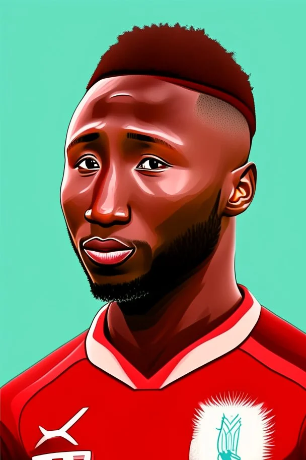 Naby Keita Guinean football player cartoon 2d