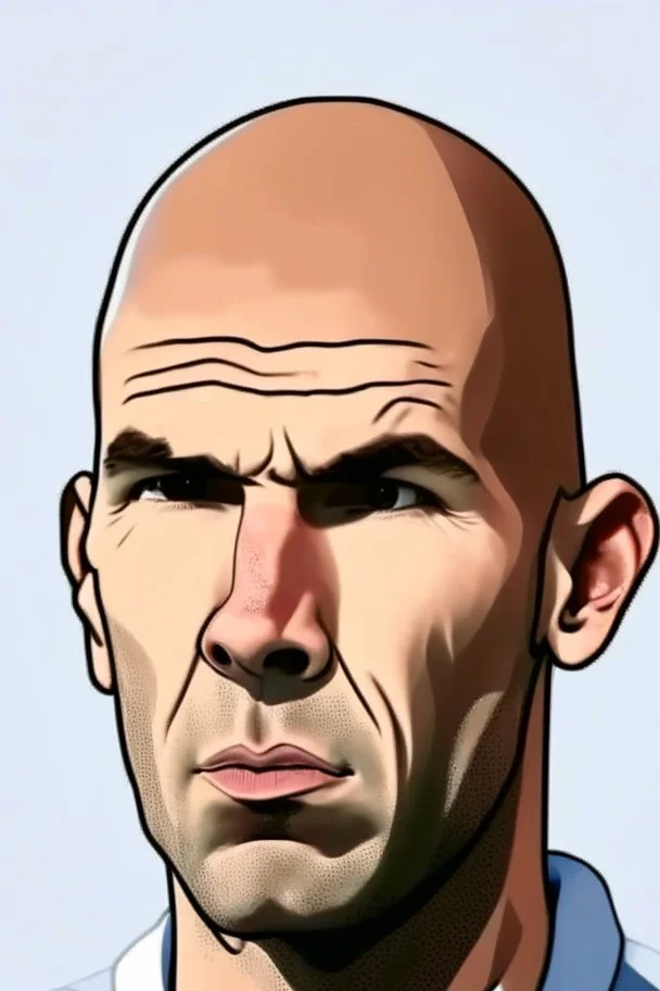 Zinedine Zidane French football player ,cartoon 2d