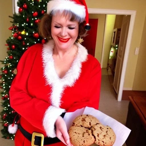 Ms. Claus hotty, amorously bringing me cookies