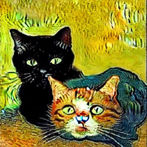 Portrait of cats by Van Gogh