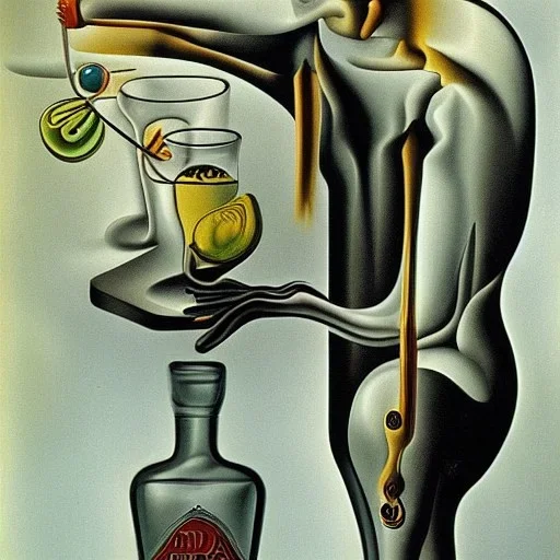 Drinking vodka by Salvador dali