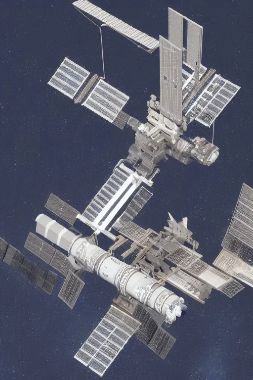 a large space station shaped like a cylinder in deep space