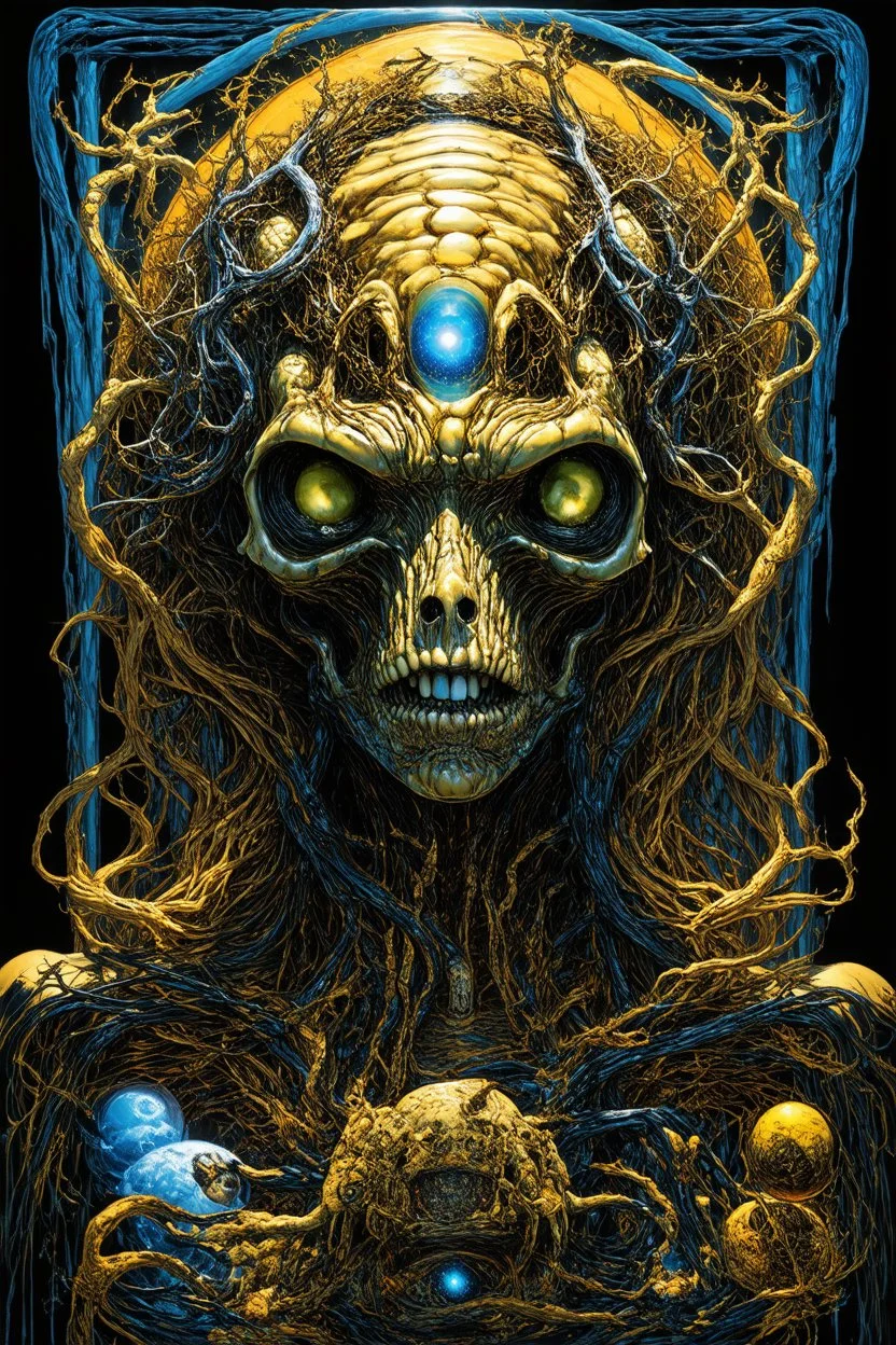 humanity is a biological bootloader for digital superintelligence; lowbrow mashup of Giger and Hundertwasser; Golden Hour; Exquisitely Detailed