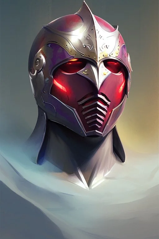 paladin, close helmet, armour, crimson, digital art, fantasy, watercolour, large strokes