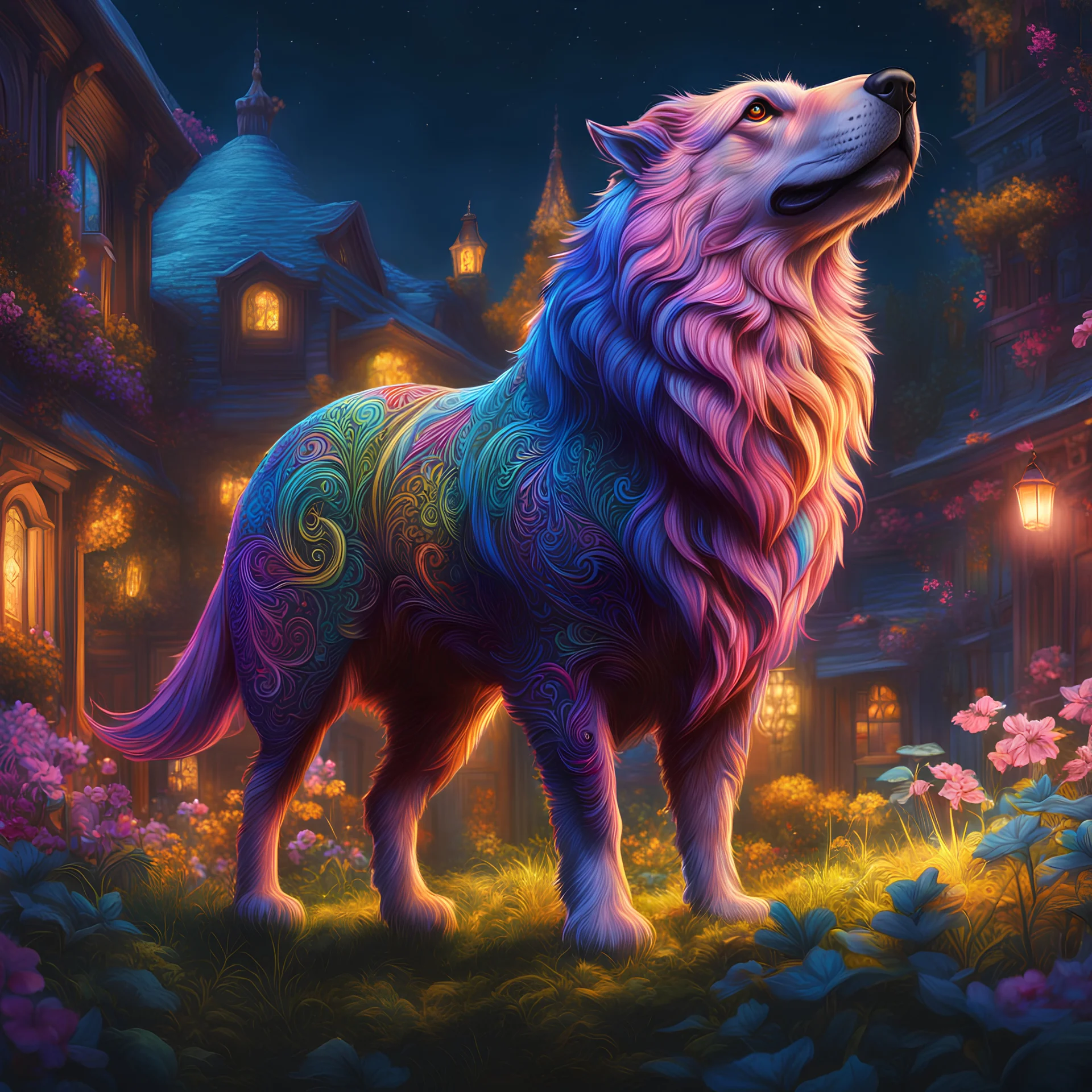 breed,colorful8k resolution concept art, Greg Rutkowski,SIXMOREVODKA, pastel color, Nighttime Lighting, digital illustration, 4K, Hyperdetailed, Intricate Details, 3D shading, Art of Illusion