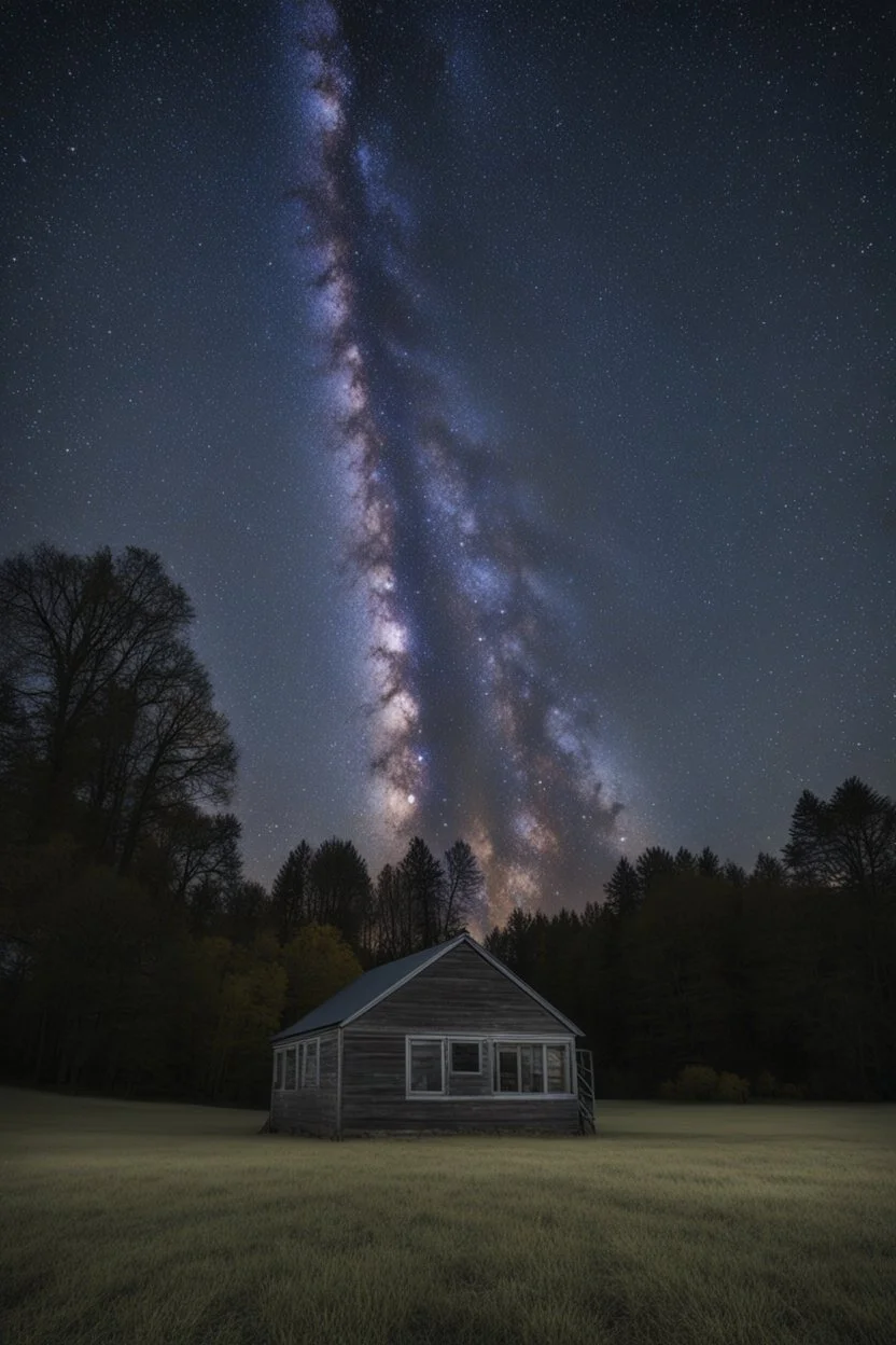 starry night with no people in a pasture during fall