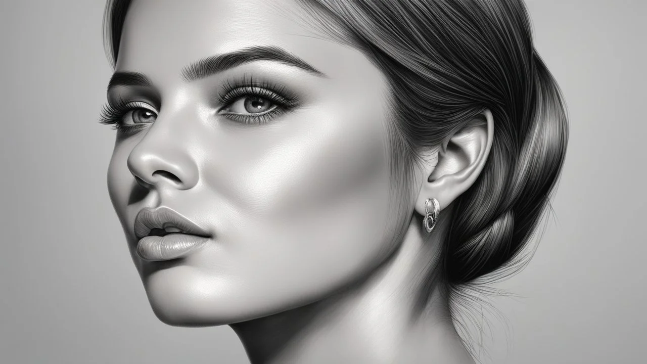 woman, vector pencil drawing, 3d, 64k, high resolution, high detail, computer graphics, hyperrealism, f/16, 1/300s. digital painting,