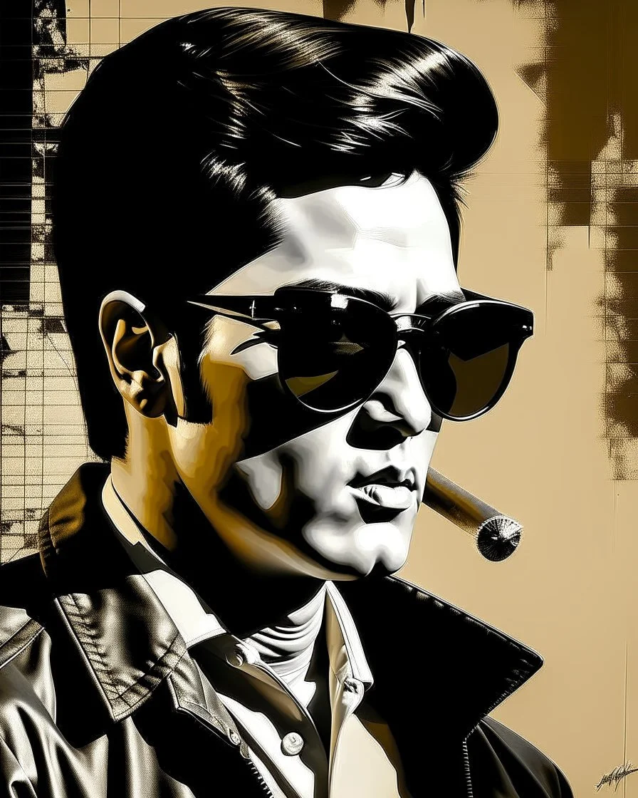 Elvis Presley Francisco Art illustration sunglasses