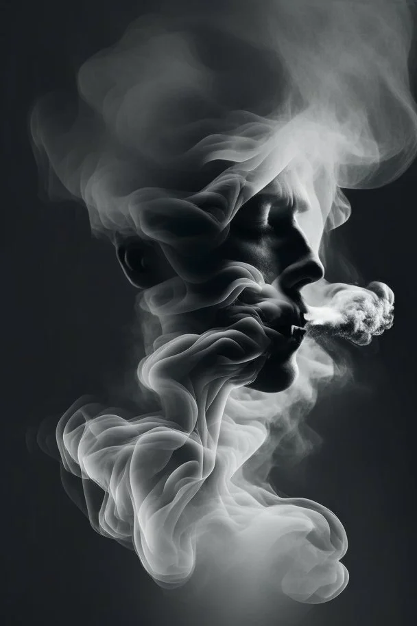 smoke in a shape of a person