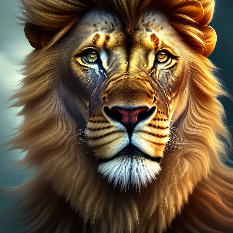 award winning portrait of a lion, in the style of homer winslow, character design unreal engine 5, artistic lighting, highly detailed, photorealistic, fantasy