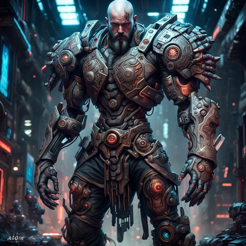 Fhoto full body, reality, Raw, cyberpunk god war, digital art, intricate details, powerful composition, captivating, , trending on artstation, sharp focus, studio photo, intricate details, highly detailed, by addie_digi