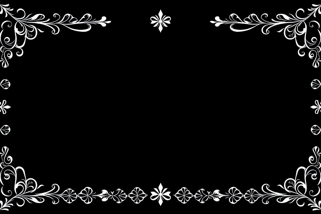 black bold filigree bottom corner elements, organic western, black on white vector