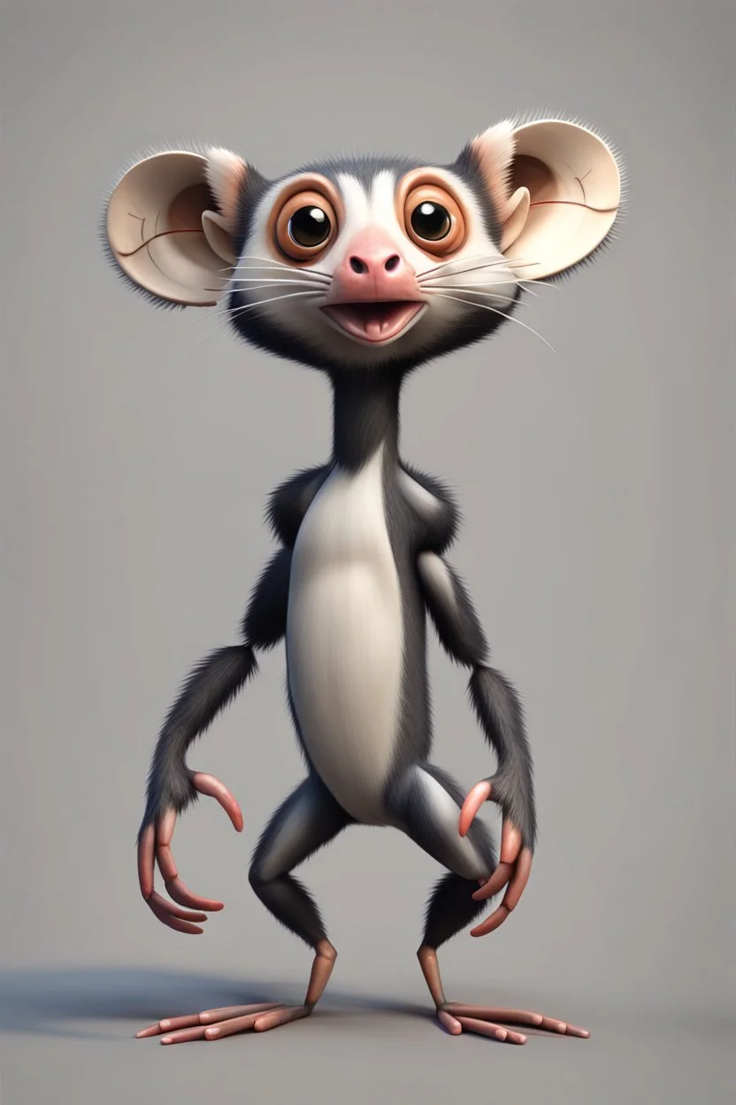 hi poly Mud Crab Monkey Opossum T-pose just the character and simple background