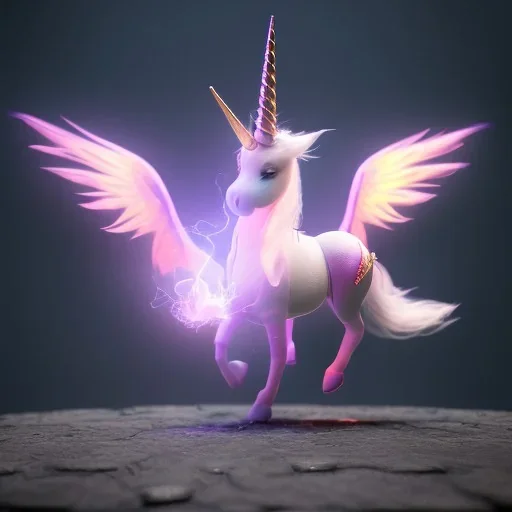 CM küre içinde fantastik unicorn ateşli kanatları olan