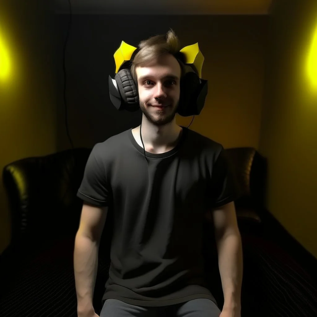 a guy king wearing headphones sitting on a throne in hell