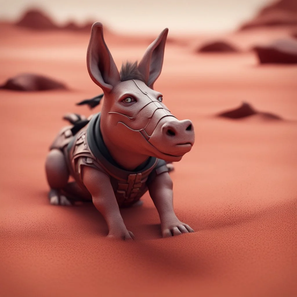 pen outline, in the style of Escher, donkey female ninja dingo hippo witch on the red sand beach ,bokeh like f/0.8, tilt-shift lens 8k, high detail, smooth render, down-light, unreal engine