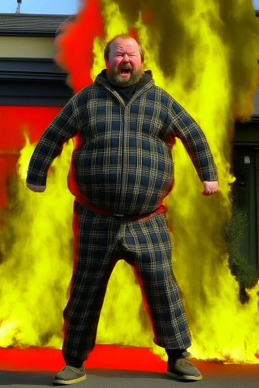 Scottish fat bastard pants on fire in pain