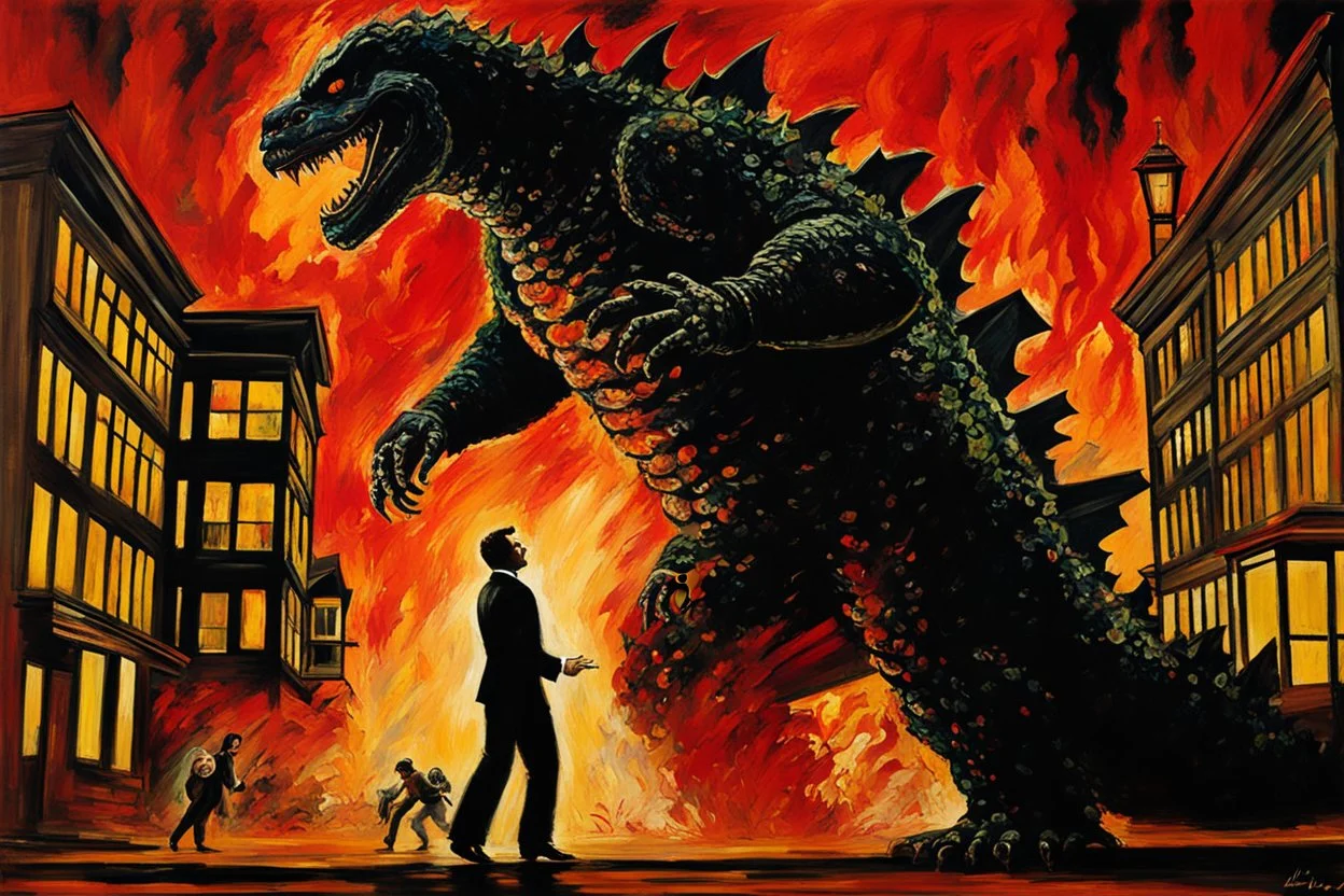 godzilla and 1960 psycho house movie, henry luyten and auguste oleffe impressionism paintings