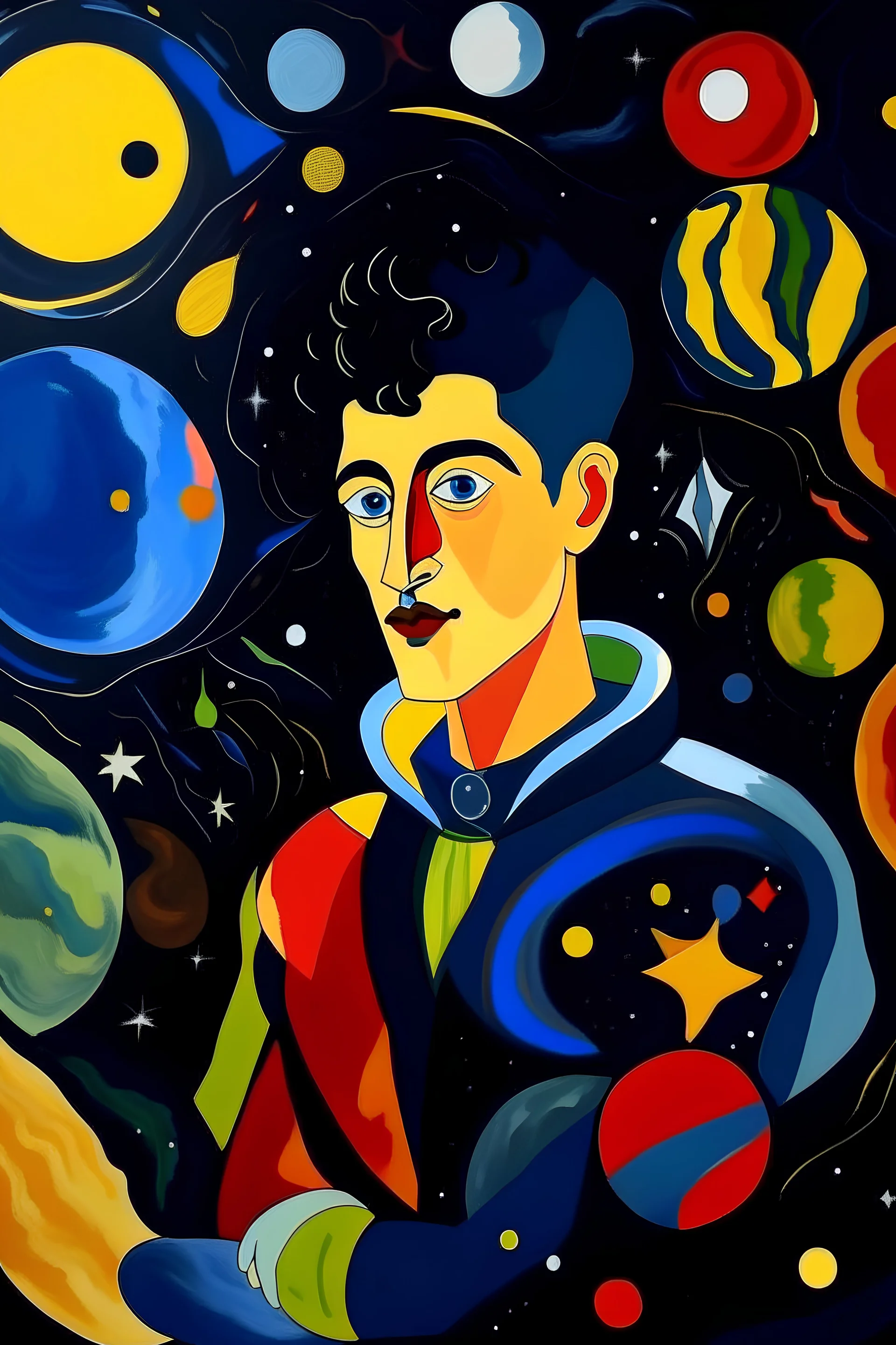 retrato del espacio exterior con estilo de andre derain